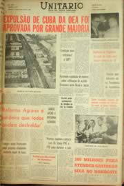 Página do jornal Unitário de janeiro de 1962