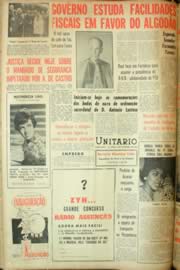 Página do jornal Unitário de fevereiro de 1962