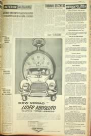 Página do jornal Unitário de março de 1962