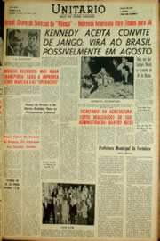 Página do jornal Unitário de abril de 1962