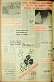 Página do jornal Unitário de abril de 1962