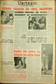 Página do jornal Unitário de abril de 1962