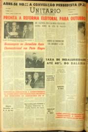 Página do jornal Unitário de agosto de 1962