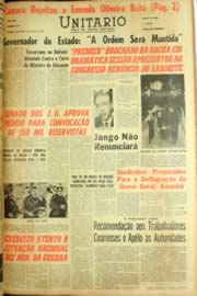 Página do jornal Unitário de setembro de 1962