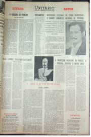 Página do jornal Unitário de outubro de 1962