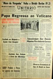 Página do jornal Unitário de janeiro de 1964