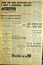 Página do jornal Unitário de março de 1964