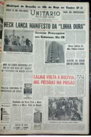 Página do jornal Unitário de novembro de 1964
