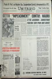 Página do jornal Unitário de dezembro de 1964
