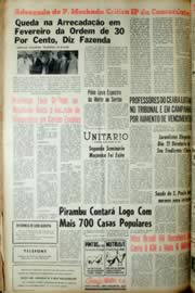 Página do jornal Unitário de março de 1966