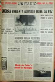 Página do jornal Unitário de maio de 1968