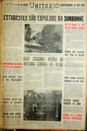 Página do jornal Unitário de junho de 1968