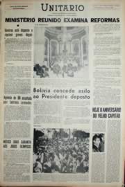 Página do jornal Unitário de outubro de 1968
