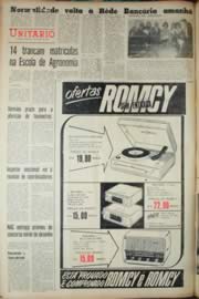Página do jornal Unitário de outubro de 1968