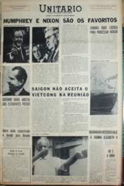 Página do jornal Unitário de novembro de 1968
