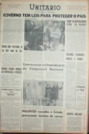 Página do jornal Unitário de novembro de 1968