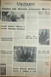Página do jornal Unitário de novembro de 1968