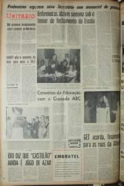 Página do jornal Unitário de novembro de 1968