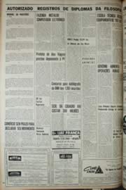 Página do jornal Unitário de novembro de 1968