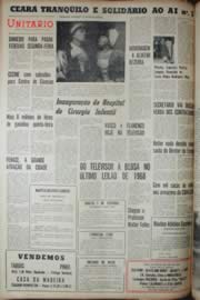 Página do jornal Unitário de dezembro de 1968