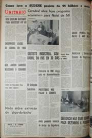Página do jornal Unitário de dezembro de 1968