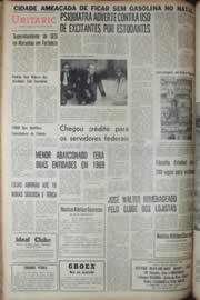 Página do jornal Unitário de dezembro de 1968