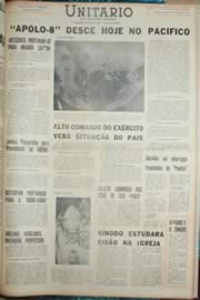 Página do jornal Unitário de dezembro de 1968