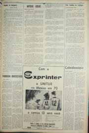 Página do jornal Unitário de dezembro de 1968