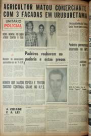 Página do jornal Unitário de agosto de 1969