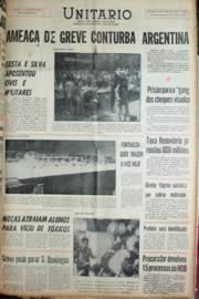 Página do jornal Unitário de agosto de 1969