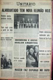 Página do jornal Unitário de setembro de 1969