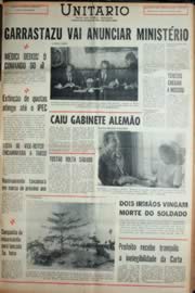 Página do jornal Unitário de outubro de 1969