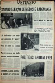 Página do jornal Unitário de outubro de 1969