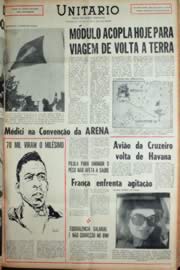 Página do jornal Unitário de novembro de 1969