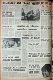 Página do jornal Unitário de novembro de 1969