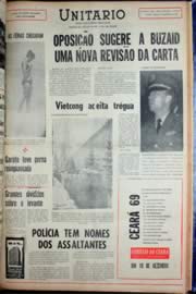 Página do jornal Unitário de dezembro de 1969