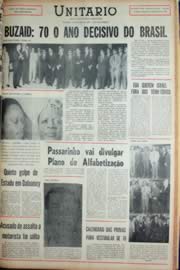 Página do jornal Unitário de dezembro de 1969