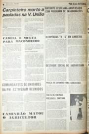 Página do jornal Unitário de julho de 1971
