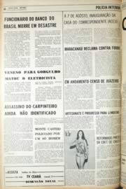 Página do jornal Unitário de agosto de 1971