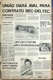 Página do jornal Unitário de agosto de 1971