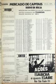Página do jornal Unitário de agosto de 1971