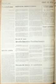 Página do jornal Unitário de agosto de 1971