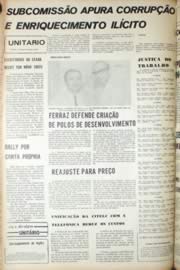 Página do jornal Unitário de agosto de 1971