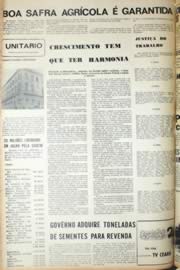 Página do jornal Unitário de agosto de 1971