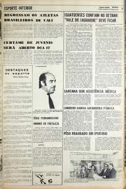 Página do jornal Unitário de agosto de 1971