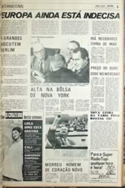 Página do jornal Unitário de agosto de 1971