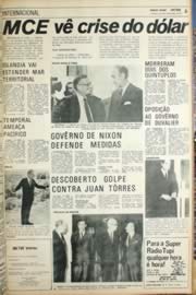 Página do jornal Unitário de agosto de 1971
