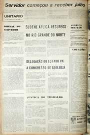 Página do jornal Unitário de agosto de 1971