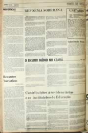 Página do jornal Unitário de agosto de 1971