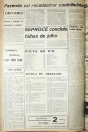 Página do jornal Unitário de agosto de 1971